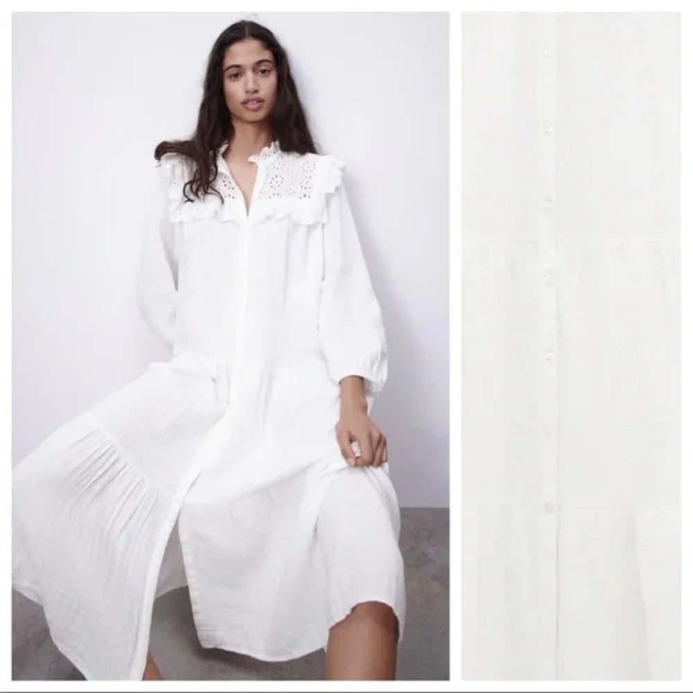 NWOT- ZARA TIERD GAUZE DRESS